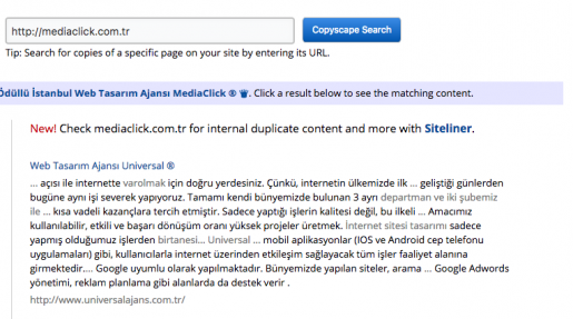 Universal Ajans, MediaClick web sitesini taklit etti :)