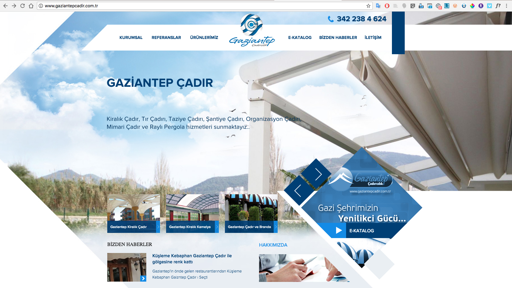 Gaziantep Çadır, Ofton İnşaat web sitesini taklit etti :)