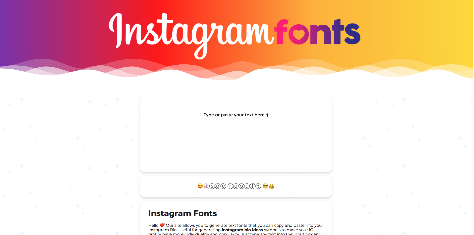 Instagram Bio Font